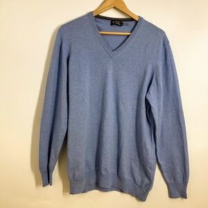 Hackett Men V Neck Merino SIlk Cashmere Long Sleeve Sweater Elbow Patches SZ 2XL